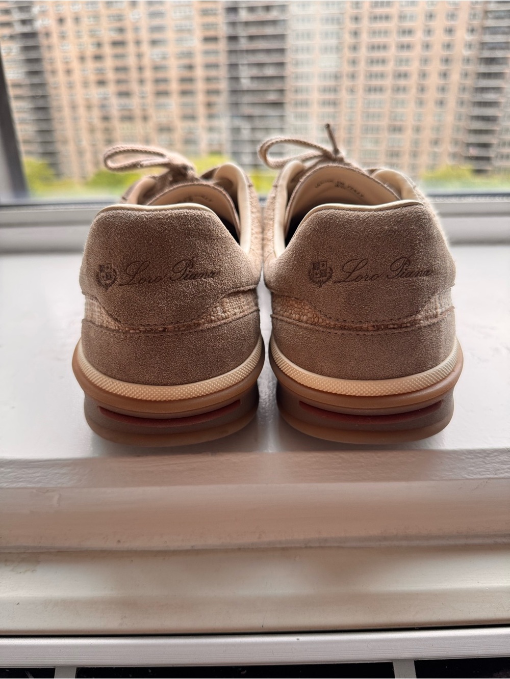 Loro Piana Taupe Suede Men's Athletic Sneakers - Picture 3 of 7